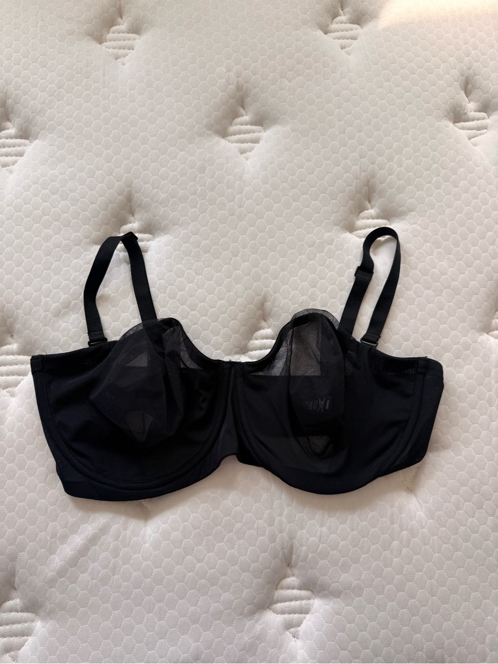 SKIMS Black Mesh Underwire Bra